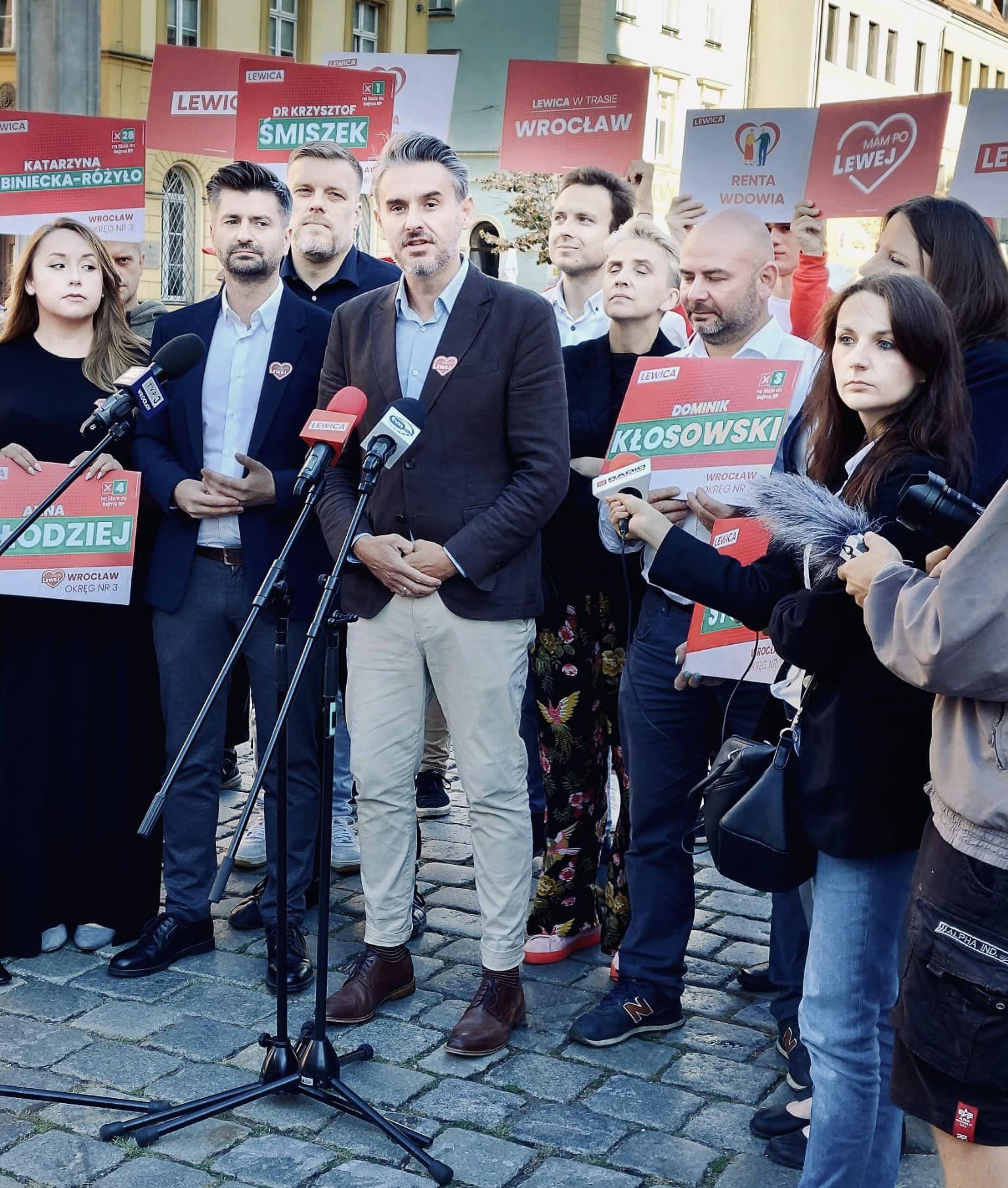 2023 09 20 Konferencja prasowa we Wrocławiu z udziałem Adriana Zandberga